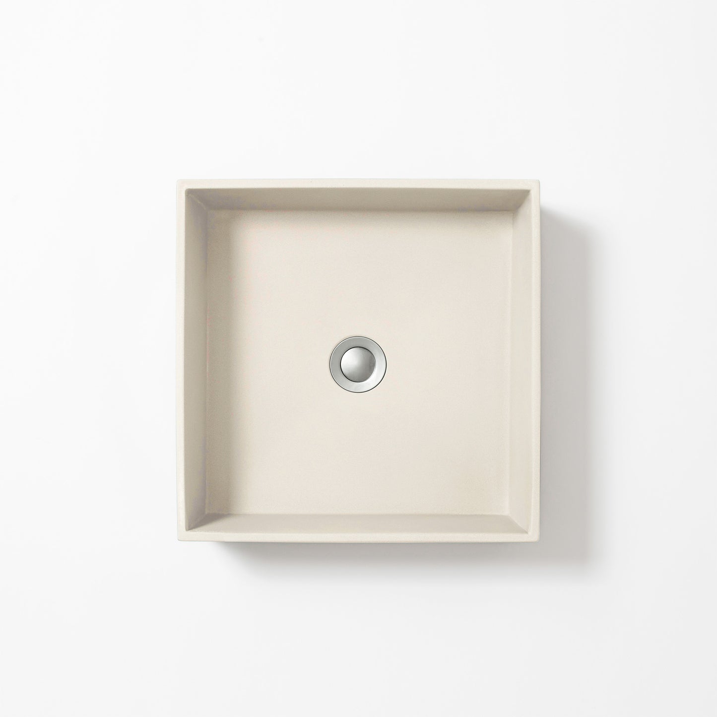 Concrete Baly basin in square shape with white colour finish - plan view