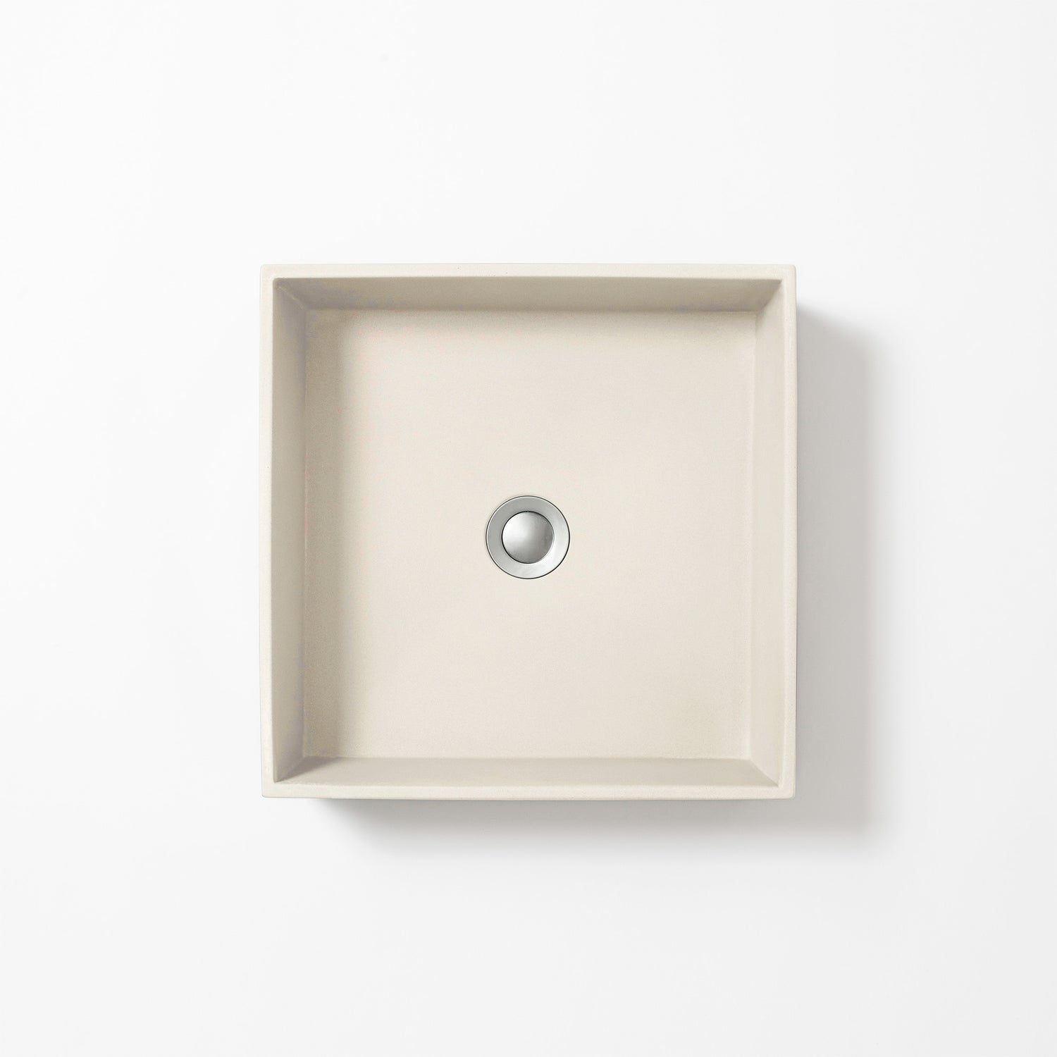 Concrete Baly basin in square shape with white colour finish - plan view