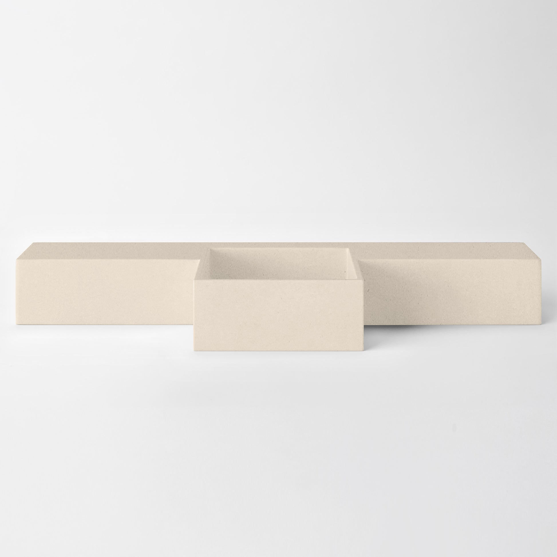 Baly Semi-recessed concrete vanity, wall-mounted without brackets. Slim 200 mm profile with an integrated cylindrical basin, hand-cast in GFRC concrete for a smooth, matte finish. Designed for tight spaces, the seamless surface prevents water pooling and creates a refined, minimalist look. 