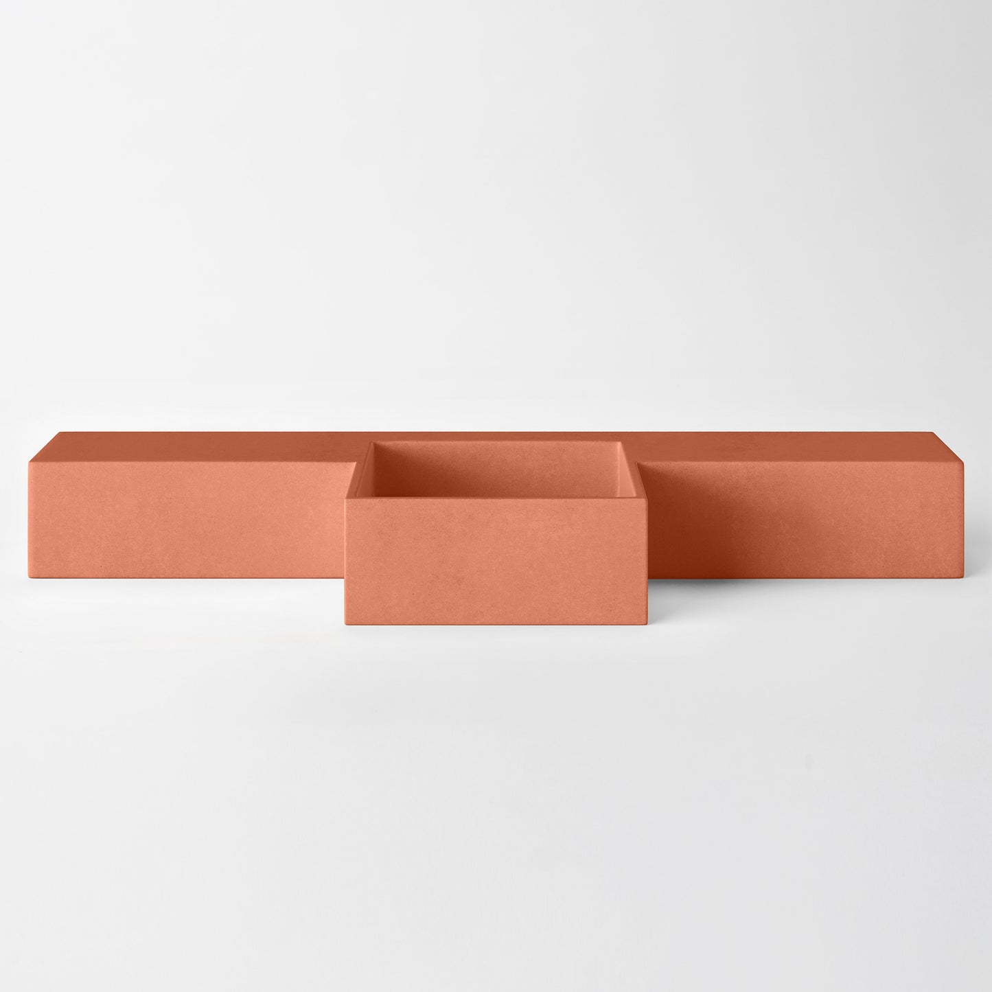 Baly Semi-recessed concrete vanity, wall-mounted without brackets. Slim 200 mm profile with an integrated cylindrical basin, hand-cast in GFRC concrete for a smooth, matte finish. Designed for tight spaces, the seamless surface prevents water pooling and creates a refined, minimalist look. 